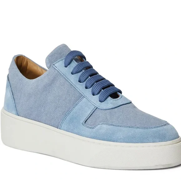 Men's BRUNOMAGLI Blue Suede and canvas Sneakers size 10.5
